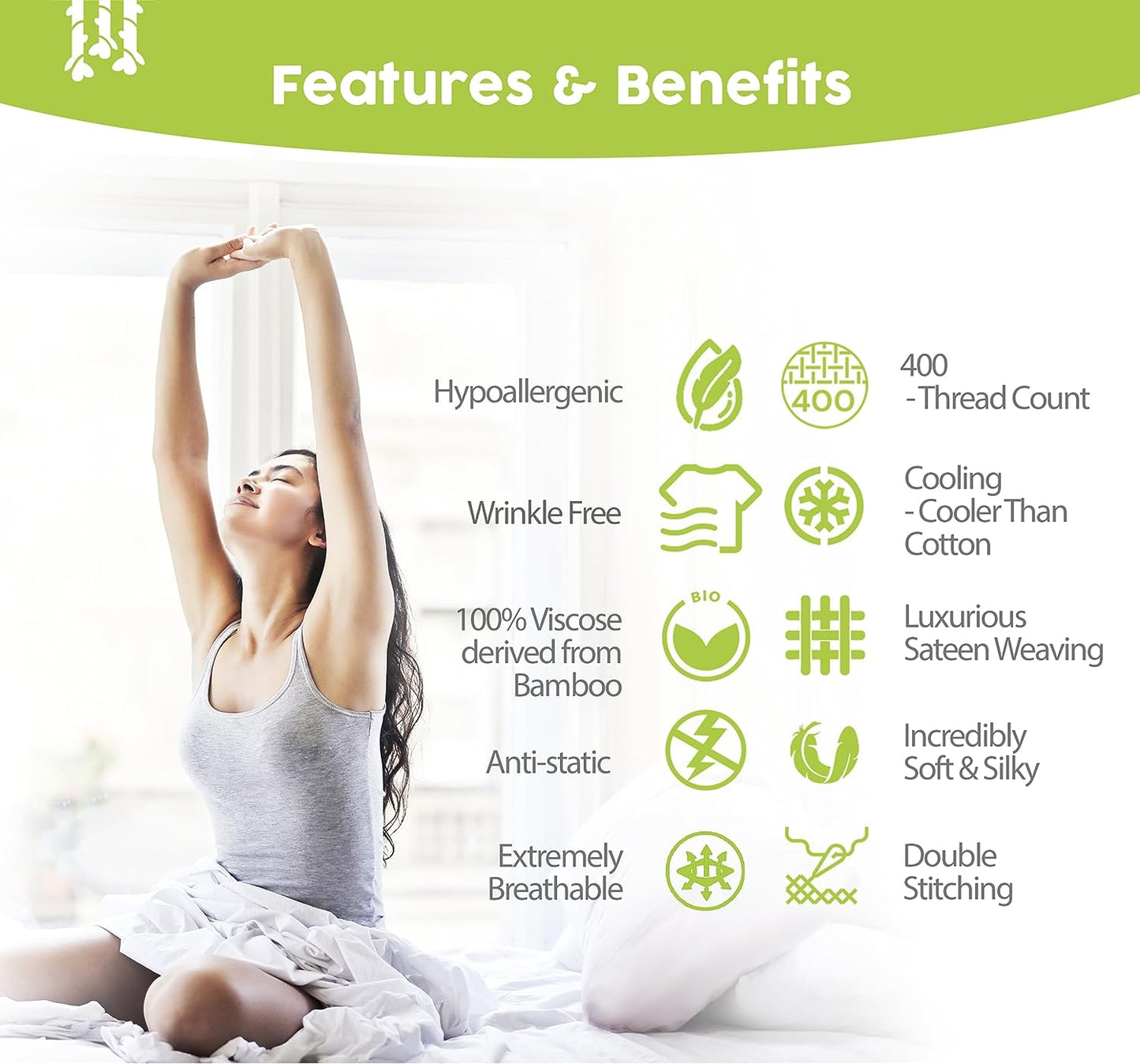 100% Rayon from Bamboo Sheets California King - 4Pc Cooling Sheets | Breathable, Viscose Bamboo Cooling California King Sheet Sets - up to 16" Deep Pocket Ultra Soft Hotel Luxury Bed Sheets Gray