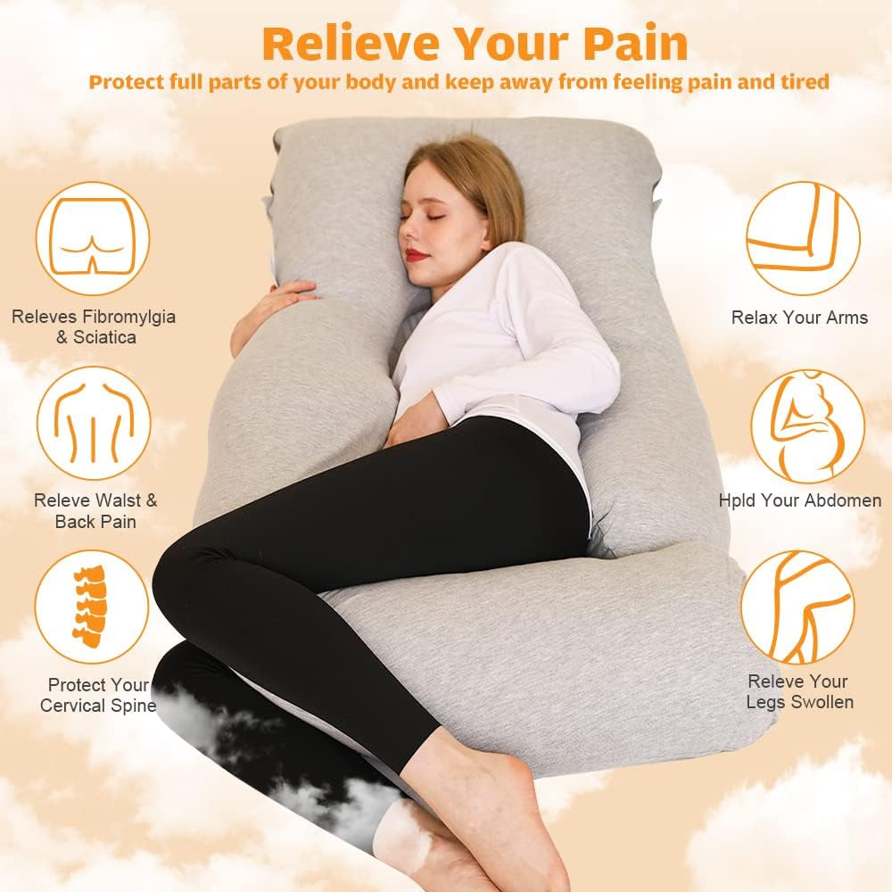 Pregnancy Pillows, U Shaped Full Body Pillow for Pregnancy 58 Inch Maternity Pillow for Pregnant Women, Pregnancy Must Haves Cooling Pregnancy Pillows for Sleeping