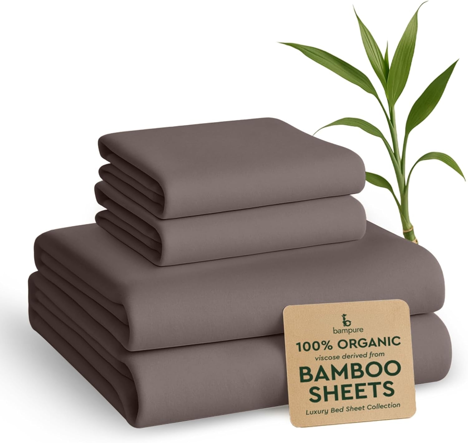 100% Rayon from Bamboo Sheets California King - 4Pc Cooling Sheets | Breathable, Viscose Bamboo Cooling California King Sheet Sets - up to 16" Deep Pocket Ultra Soft Hotel Luxury Bed Sheets Gray
