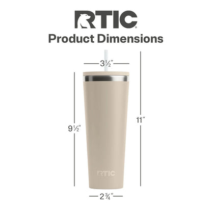 28 Oz Ceramic Lined Everyday Tumbler, Spill-Resistant Straw Lid, Beach