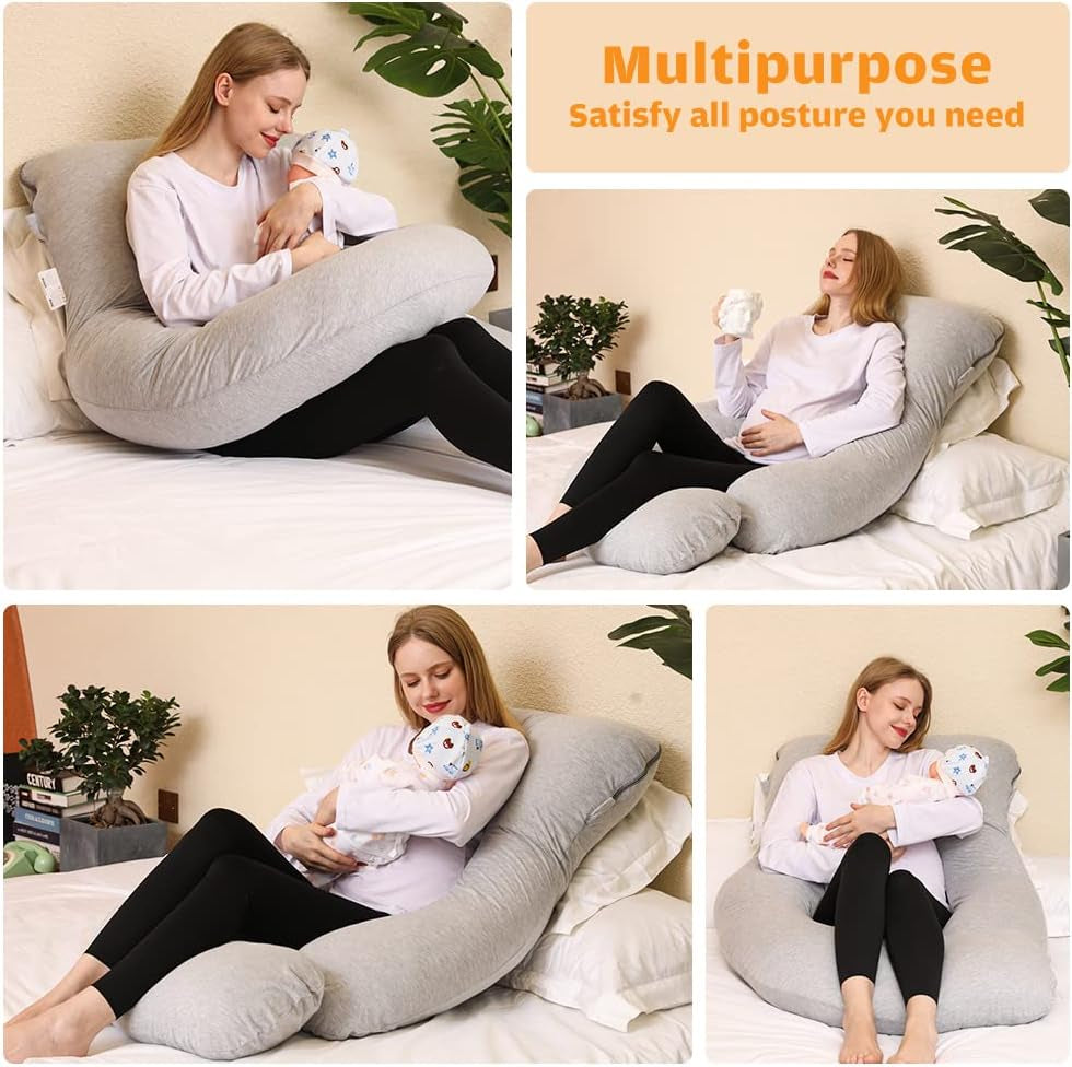 Pregnancy Pillows, U Shaped Full Body Pillow for Pregnancy 58 Inch Maternity Pillow for Pregnant Women, Pregnancy Must Haves Cooling Pregnancy Pillows for Sleeping