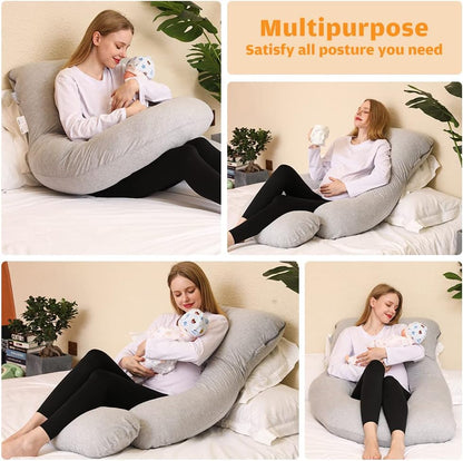 Pregnancy Pillows, U Shaped Full Body Pillow for Pregnancy 58 Inch Maternity Pillow for Pregnant Women, Pregnancy Must Haves Cooling Pregnancy Pillows for Sleeping