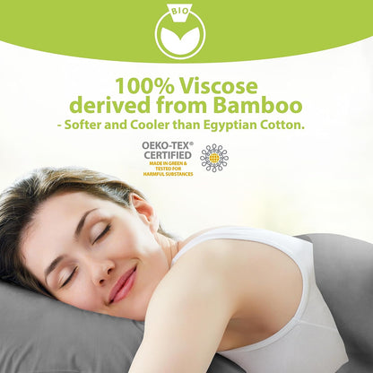 100% Rayon from Bamboo Sheets California King - 4Pc Cooling Sheets | Breathable, Viscose Bamboo Cooling California King Sheet Sets - up to 16" Deep Pocket Ultra Soft Hotel Luxury Bed Sheets Gray