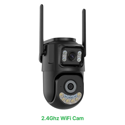 External Wifi PTZ Camera Dual Lens 2.4Ghz&5Ghz Wifi Outdoor IP Camera Auto Tracking Security Protection CCTV Surveillance Icsee